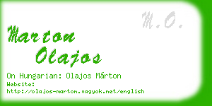 marton olajos business card